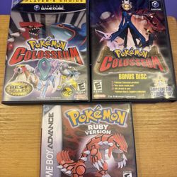 Pokémon Colosseum + Bonus Disc & Pokemon Ruby – GameCube/GBA – Rare