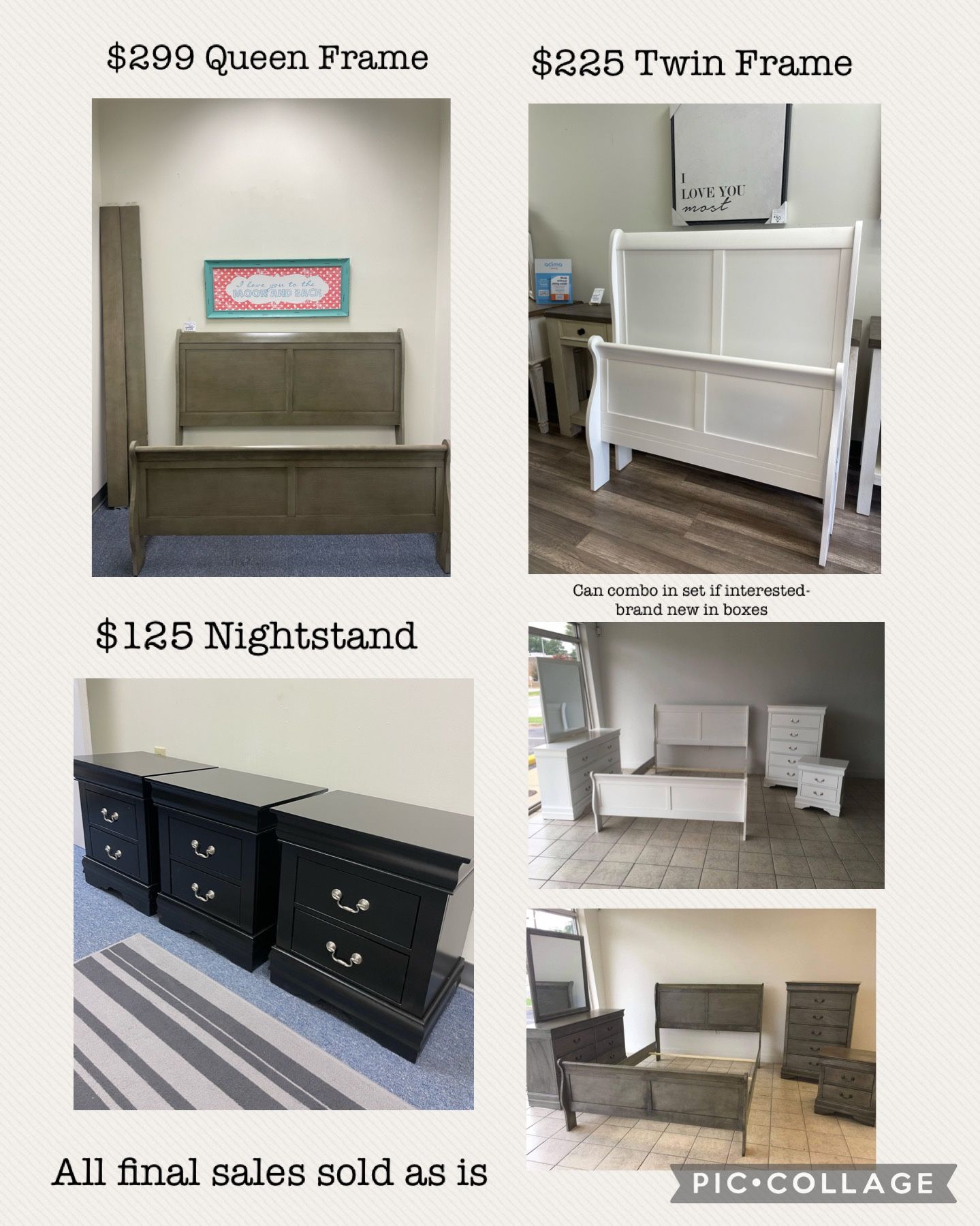 Bed Frame And Nightstands - Pricing On Photo