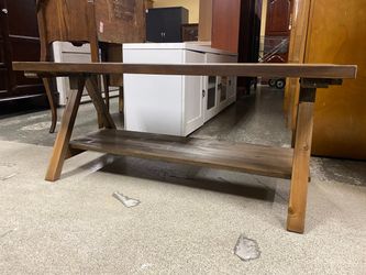 Farmhouse Wood Coffee Table w/ A-Frame Base