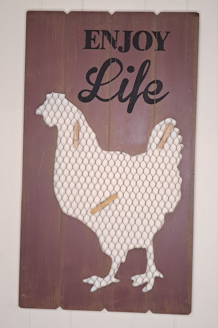Enjoy Life Wall Decor Wall Hang Wood Chicken Wire