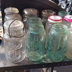 12 Antique Mason Jars