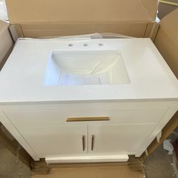 Scratch And dent 36” Solid Wood Bathroom Vanity 