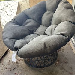 Bme 40" Ergonomic Wicker Papasan Chair with Soft Thick Density Fabric Cushion