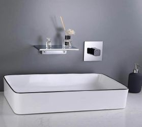 Modern Single Handle Wall Mounted Waterfall Bathroom Sink Faucet in Chrome B13