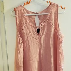 Womens Plus Size Long Pink Tank Top 3xl