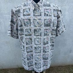Vintage Reyn Spooner Dietrich Varez Golf Hawaiian Print Shirt Men's XL