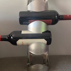 IKEA STAINLESS STEEL 4 BOTTLE WALL MOUNTED WINE RACK # 300.557.60