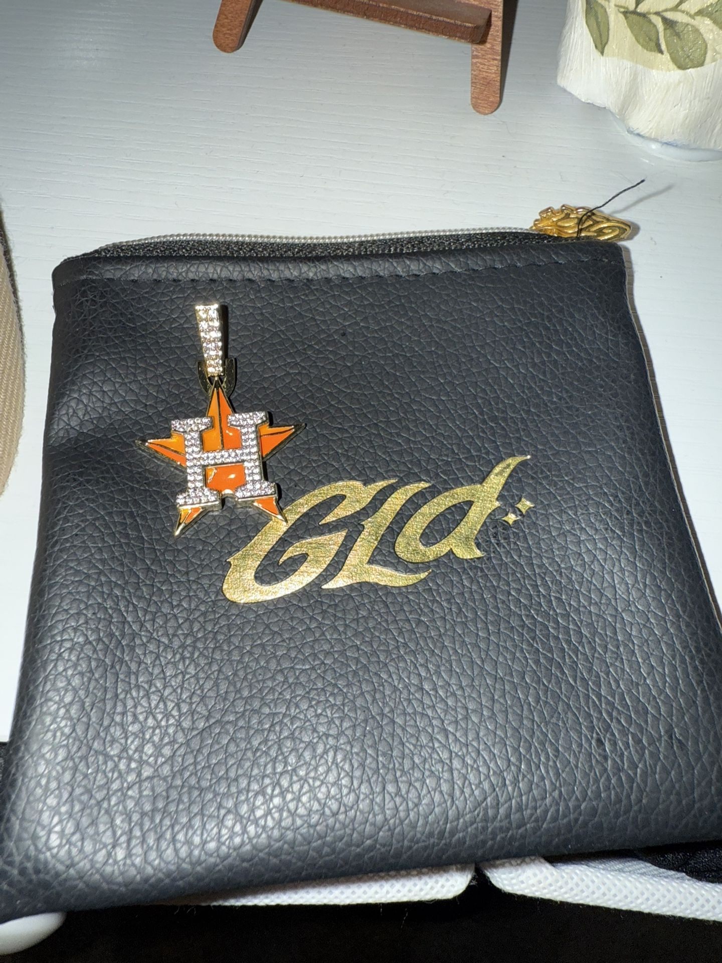 GLD Houston Astros Official MLB Logo Pendant