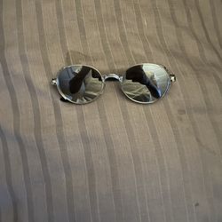 Unisex black round frames sunglasses