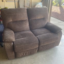 Brown Reclining Loveseat