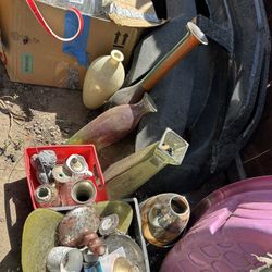 antique pottery vases, crystal china etc