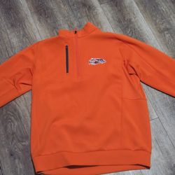 Men's Antigua Orange Cincinnati Bengals Team Logo Throwback Generation Quarter-Zip Pullover Top L