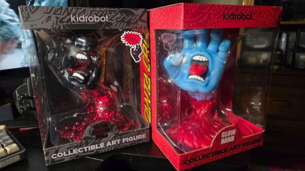 Kidrobot Limited run Santa Cruz screaming hand sculptures