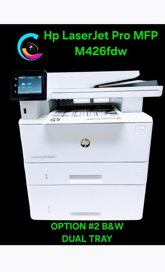 Laser Printer DUAL-TRAY || Hp LaserJet Pro MFP M426fdw || All-in-One || Touch Screen || WIRELESS || Prints Automatically Double-Sided ||