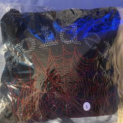DEADSTOCK/ LARGE RHINESTONE SPIDER HOODIE