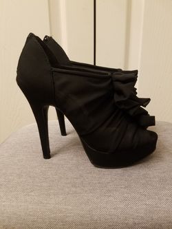 Black Open Toe Booties Size: 6.5
