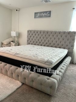 New king bed frame with mattress