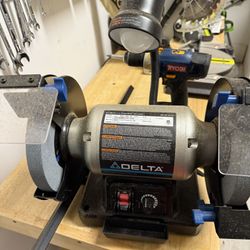 8 in. Variable-Speed Bench Grinder with Light