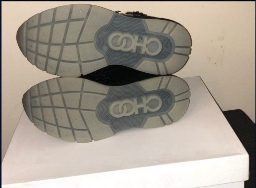 JIMMY CHOO Inca croc effect leatherexaggerated sole ankle boots