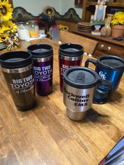 Lot of 5 Branded Travel Mugs