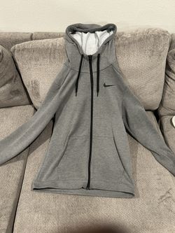 Nike Dri-Fit Grey And Black Zip Up Hoodie M