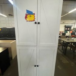 72" Freestanding 4-Door Kitchen Pantry, Storage Cabinet Organizer with 4-Tiers, and Adjustable Shelves, White $160  Warehouse Address:  2745 Boone st 