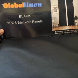 Black 2pcs Curtains