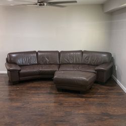 Large Leather Couch With Ottoman 