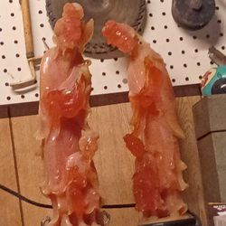 Qing Dynasty Rose Quartz Carving Statues 