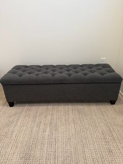 Charcoal Gray Storage Bench
