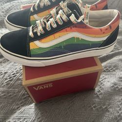 NIB Vans  Old  Skool Rainbow drip Black VN0A5A092CV Men’s Sz 10