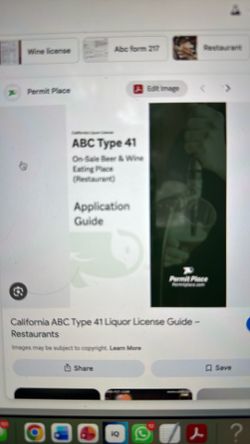 ABC Liquor License type 41 Orange County