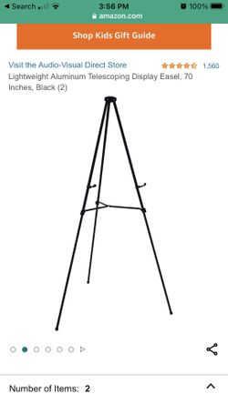 3 Lightweight Aluminum Telescoping Display Easel, 70 Inches, Black (2)