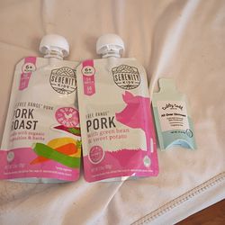 Brand new two packs serenity baby food pork roast & pork & all over ointment all for $8 bucks pick u up only 865 Ellsworth avenue right off of East Li