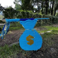 Blue Money Bag piñata
