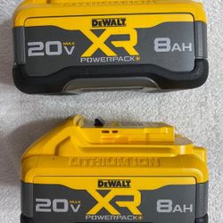 2 New Dewalt DCB2108 Powerpack 20V Max XR 8.0Ah Lithium Ion Batteries DCB2108-2