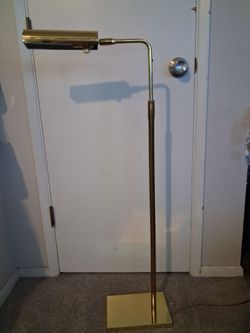 Vintage Koch & Lowy deMetal Floor Lamp, Adjustable Arm, Rect Shade