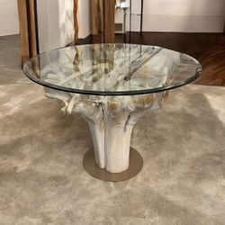 Dining/Breakfast Table Solid One Piece Teakwood Base No Glass