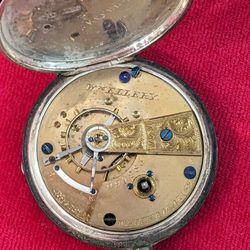 Antique Waltham Mass Sterling Silver Pocket Watch 