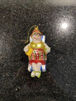 Sun Bathing Snowman Reclining in Beach Chair Blown Glass Christmas 5” Ornament