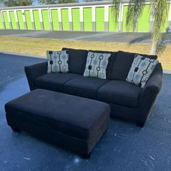 🚛 Large Comfy Couch & Ottoman DELIVERY AVAILABLE 