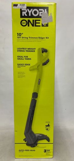 RYOBI ONE+ 18V 10 in. Cordless Battery String Trimmer and Edger with 1.5 Ah Battery and Charger