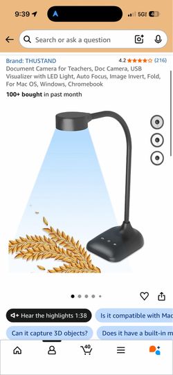 THUSTAND Document Camera / USB Visualizer – Brand New