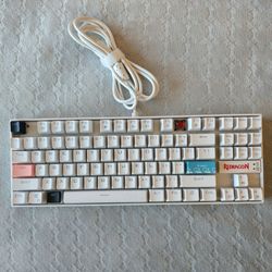 Redragon White Mechanical Gaming Keyboard TKL - Red Switches (Custom Accents)