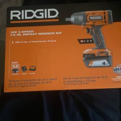 NEW 18V Cordless 1/2 in. Impact Wrench Kit with 4.0 Ah Battery and Charger