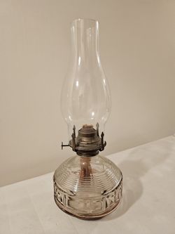 Antique Glass Oil Lamp