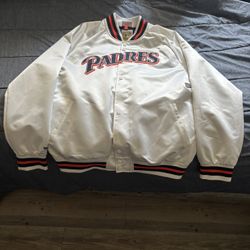 White Padres Bomber Jacket XL 