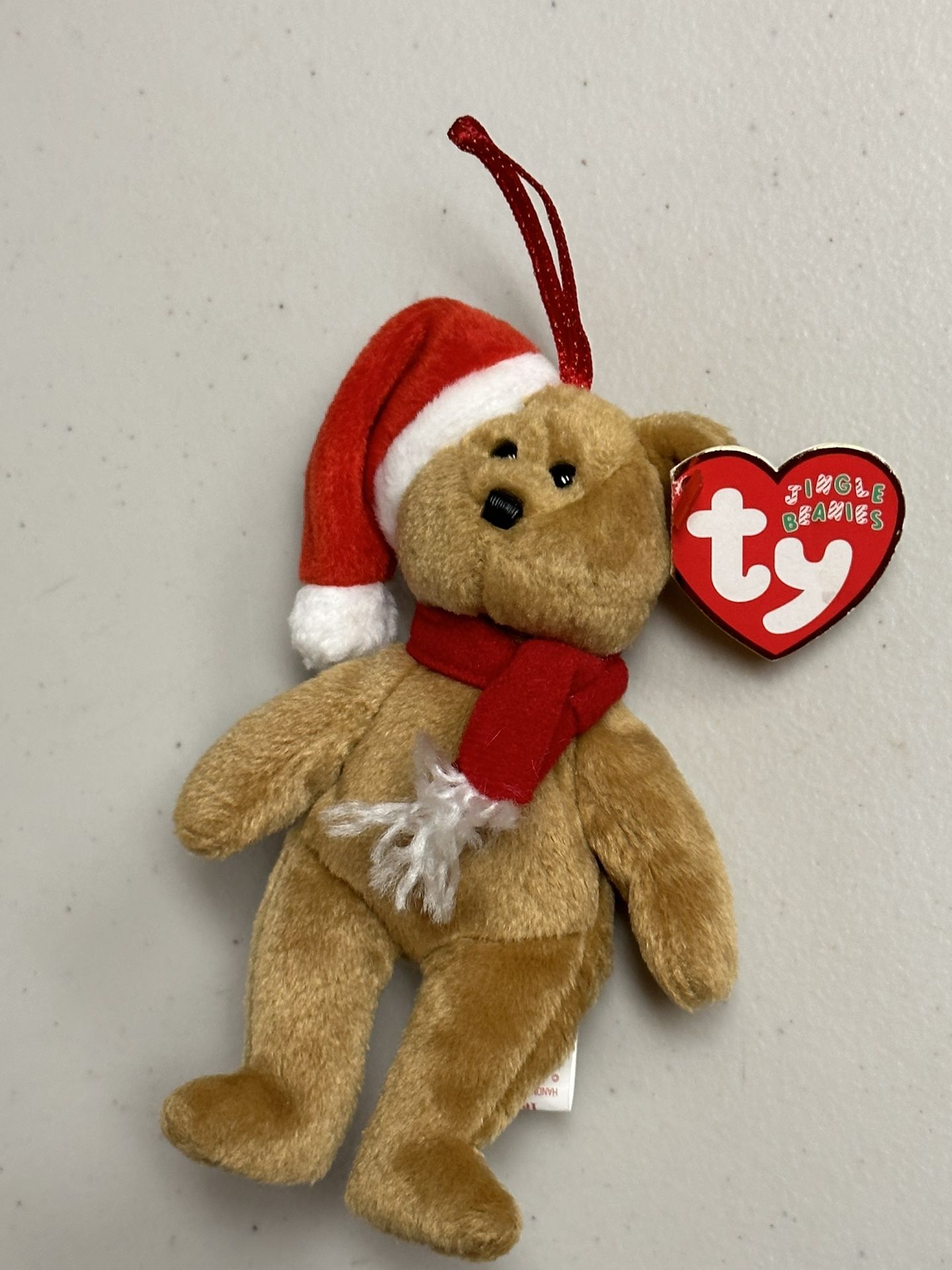 Ty Beanies collection holiday Teddy bear with red hat