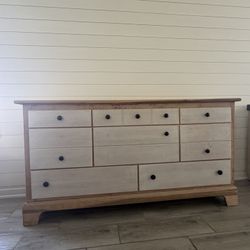 Large Dresser Rooms To Go Unfinished Fully Wooden Durable Multidrawer Black Knobs Classic Woody Finish 