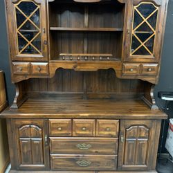 Solid Wood Hutch 66x19x80H Very well kept on display in our discount shop Local Pick Up We are selling for $100 Check out Make An Offer RI For More De